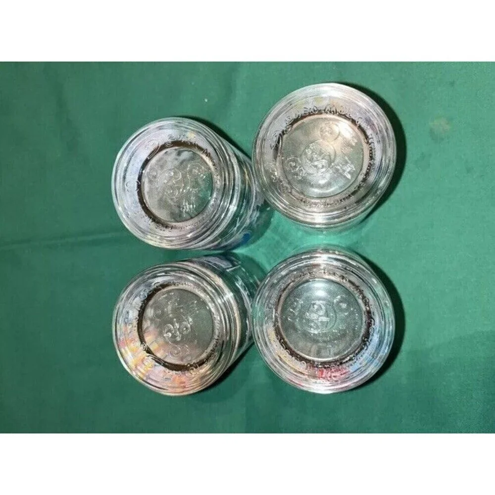 Vintage Full Set Of 4 McDonald's Walt Disney World 25th Anniversary Glasses Cups